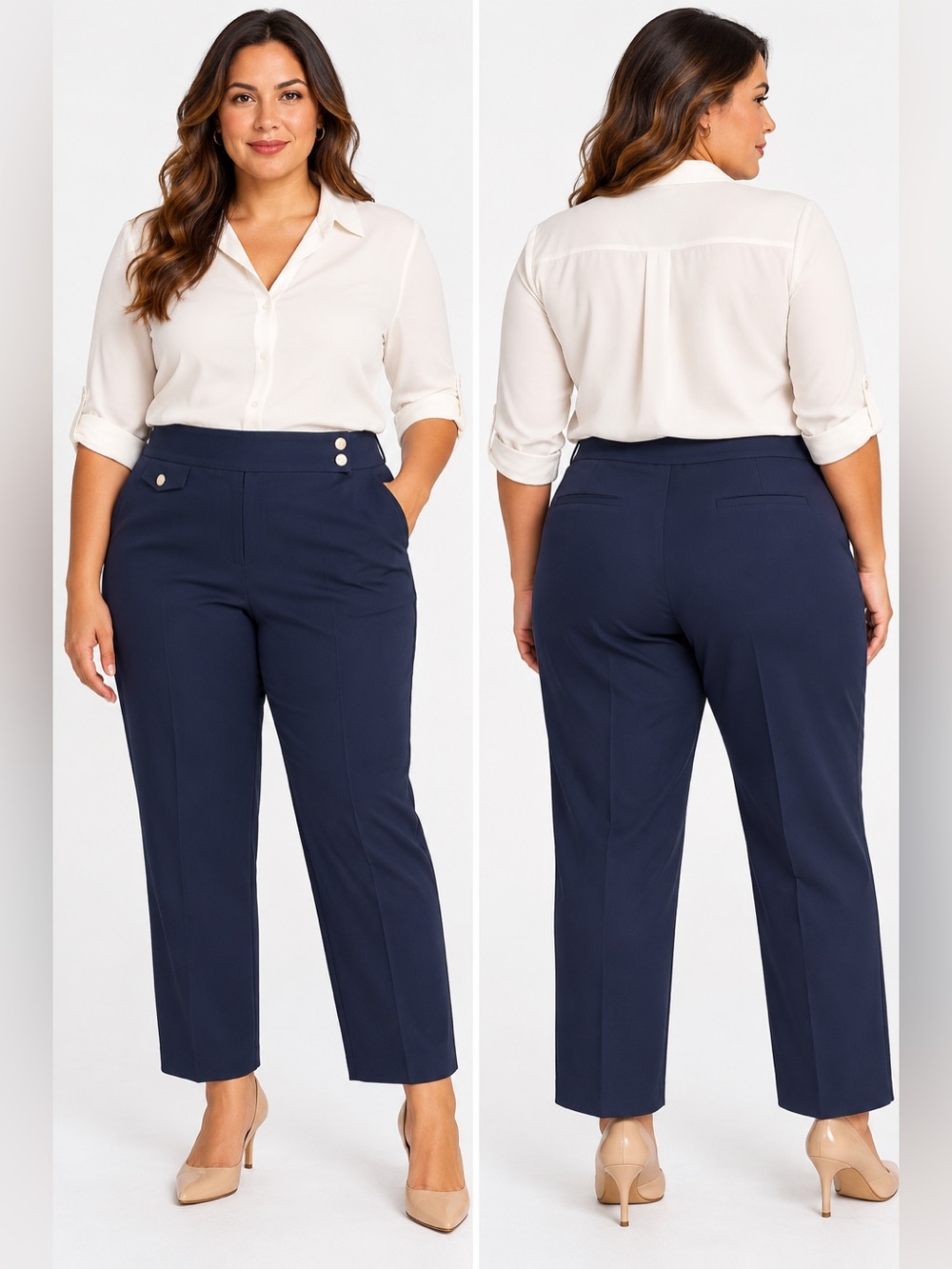 Lauren Ralph Lauren Ponte Ankle Pants Blue XXL